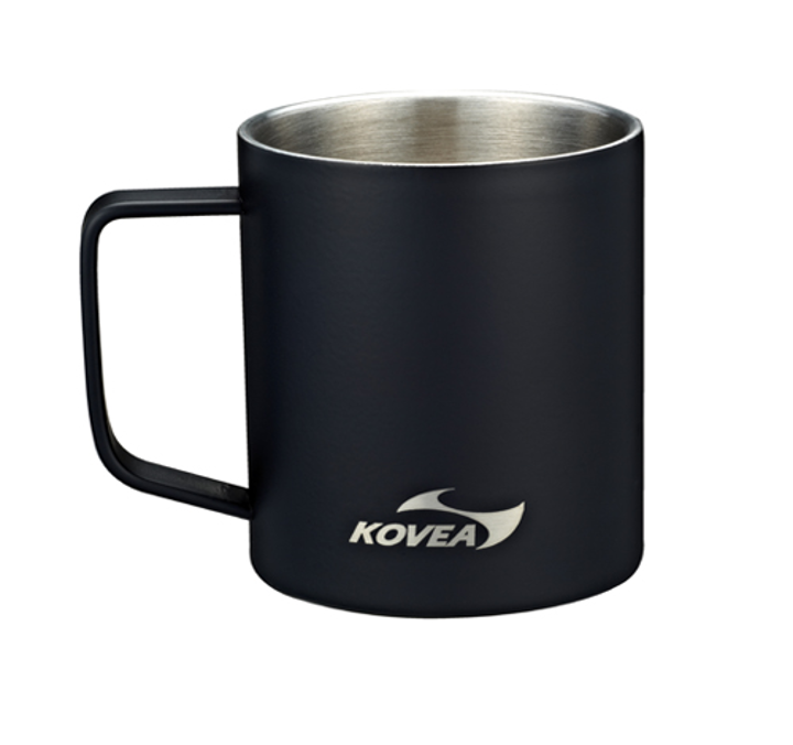 KOVEA STAINLESS STEEL DOUBLE MUG BLACK 300