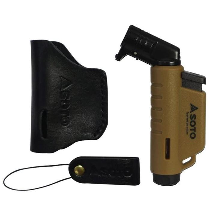 SOTO MICRO TORCH HORIZONTAL COYOTE WITH LEATHER CASE