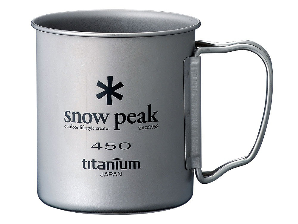 SNOW PEAK TITANIUM SINGLE WALL CUP 450ML (BIG FONT)