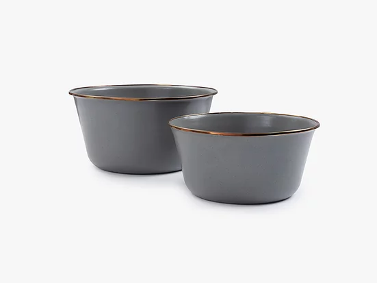 BAREBONES ENAMEL MIXING BOWL SET [SLATE GREY]