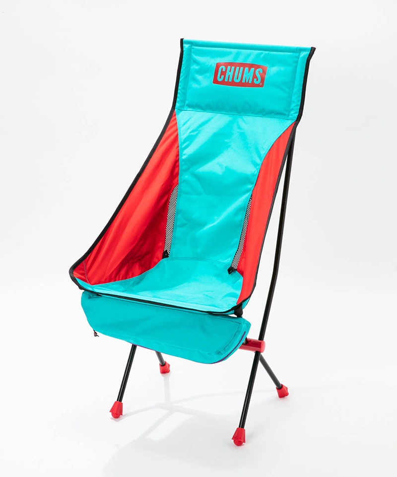 CHUMS FOLDING CHAIR BOOBY FOOT HIGH [TEAL/RED]
